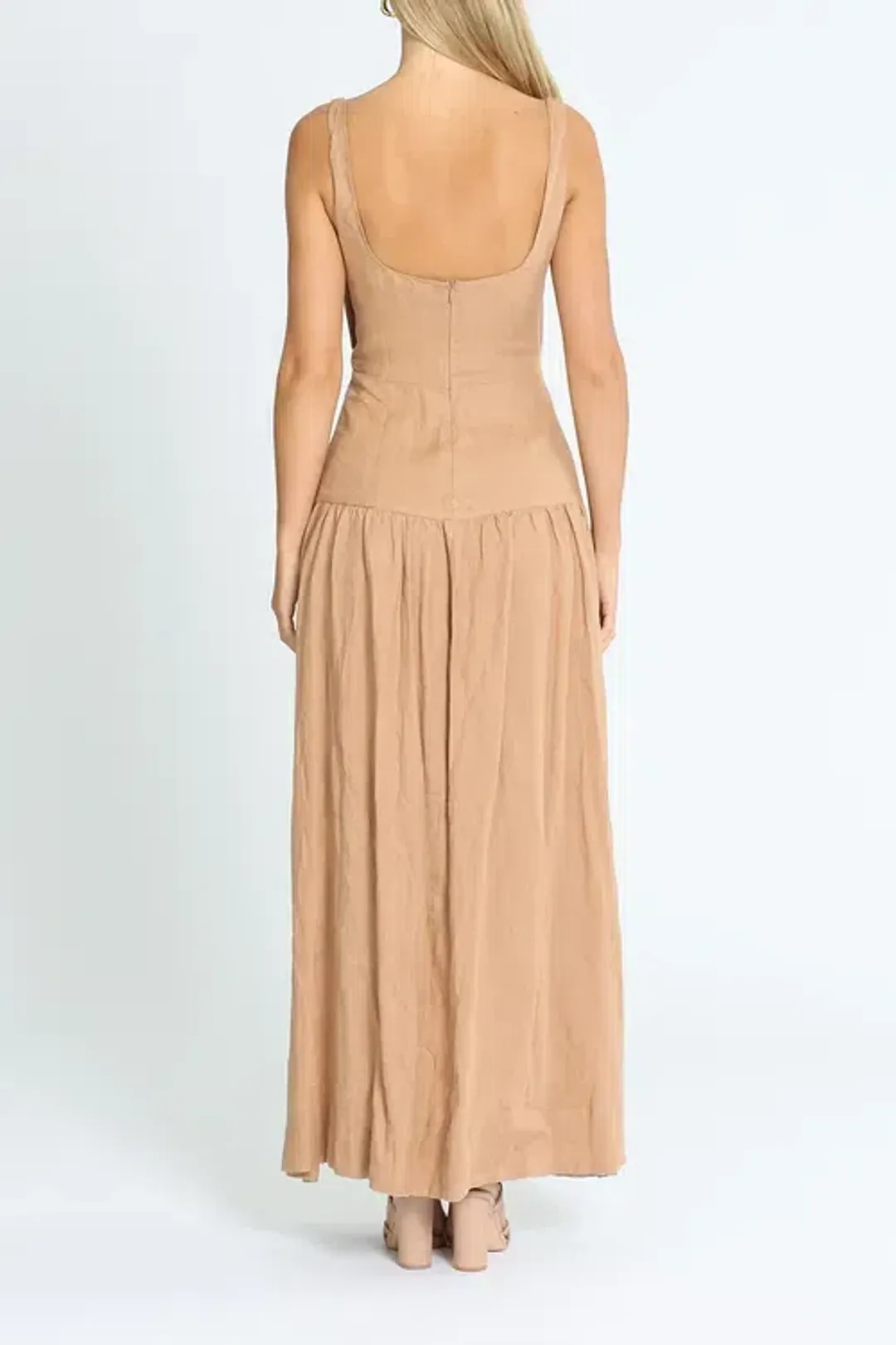 Bec & Bridge Alamos Midi Dress Brown Size AU 8 for rent on The Volte - main image
