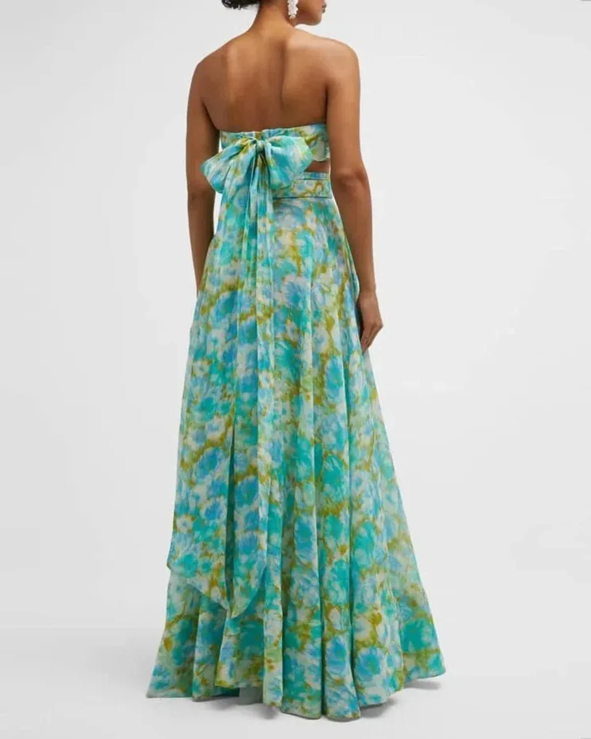 Zimmermann High Tide Crop Bodice And Ikat Maxi Skirt Floral Size AU 6 - Image 2