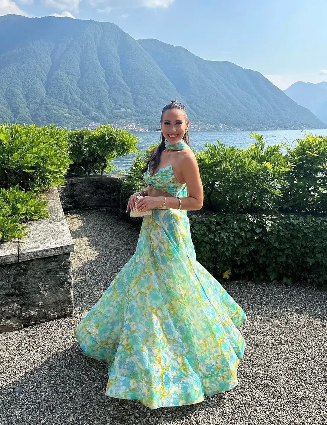 Zimmermann High Tide Crop Bodice And Ikat Maxi Skirt Floral Size AU 6 for rent on The Volte - main image