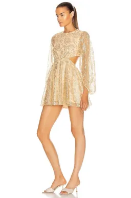 Alice McCall Magic Thinking Mini Dress Gold Size 8 for rent on The Volte - image 2