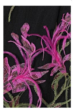 Marchesa Notte Feather Embellished Embroidered Tulle Dress Black Size 12 for rent on The Volte - image 4