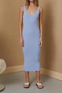 Bec & Bridge Mimi Knit Midi Dress Storm Size 14 for rent on The Volte - image 1