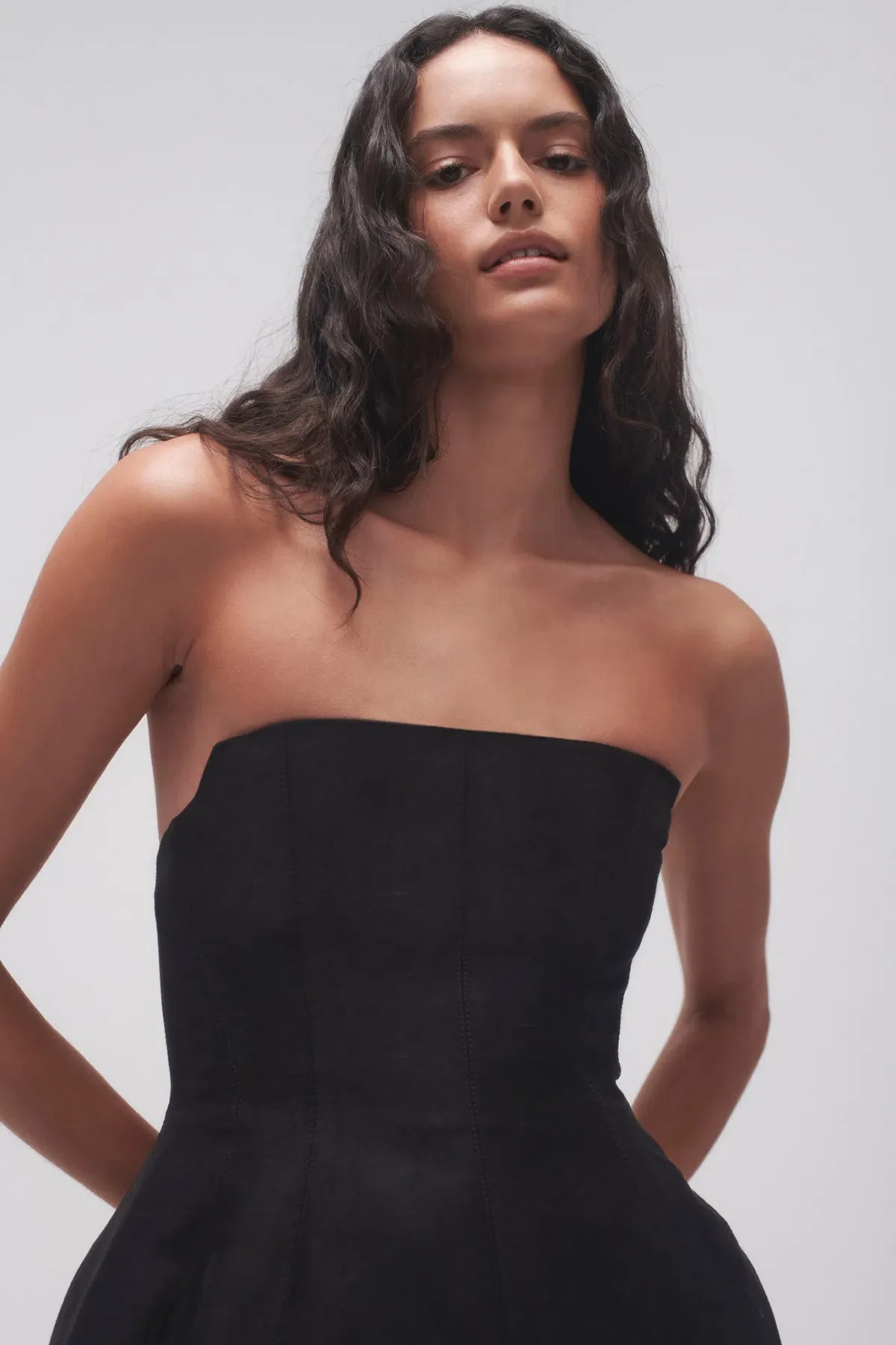 Aje Baret Mini Strapless Dress Black Size 6 - Image 2