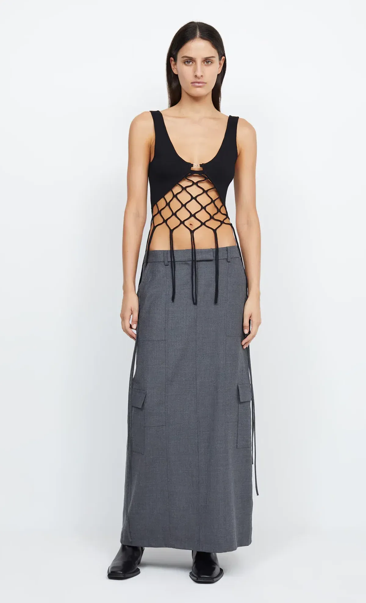 Bec & Bridge Aria Knit Cropped Top Black Size 8 - Image 1