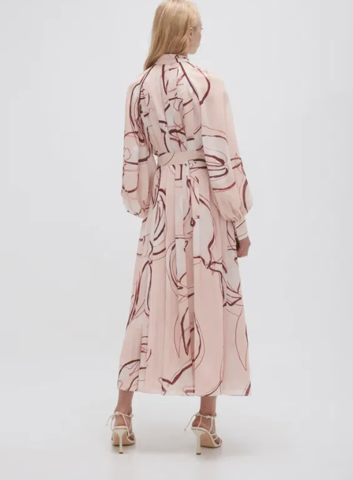 Aje Beatrice Pleated Midi Dress Print Size 10 - Image 3