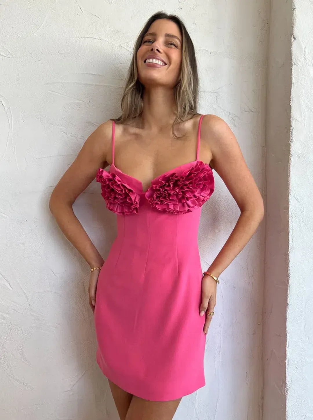 Rachel Gilbert Margot Mini Dress in Pink Size AU 12 for rent on The Volte - main image
