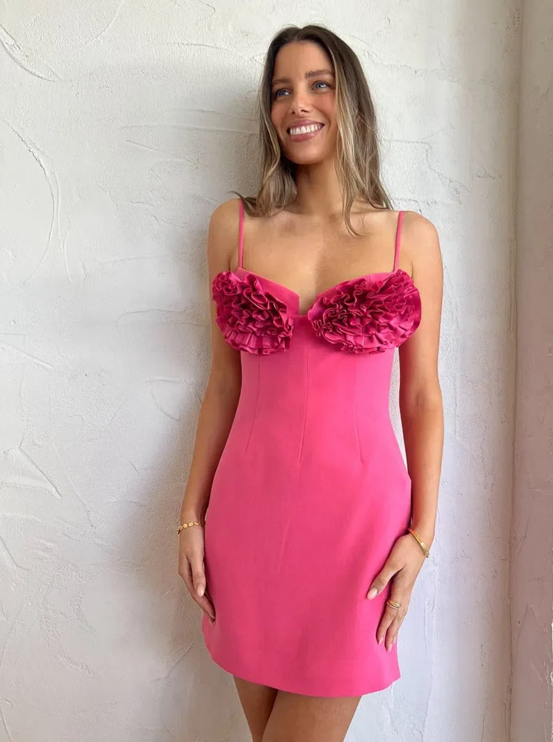 Rachel Gilbert Margot Mini Dress in Pink Size AU 12 for rent on The Volte - main image