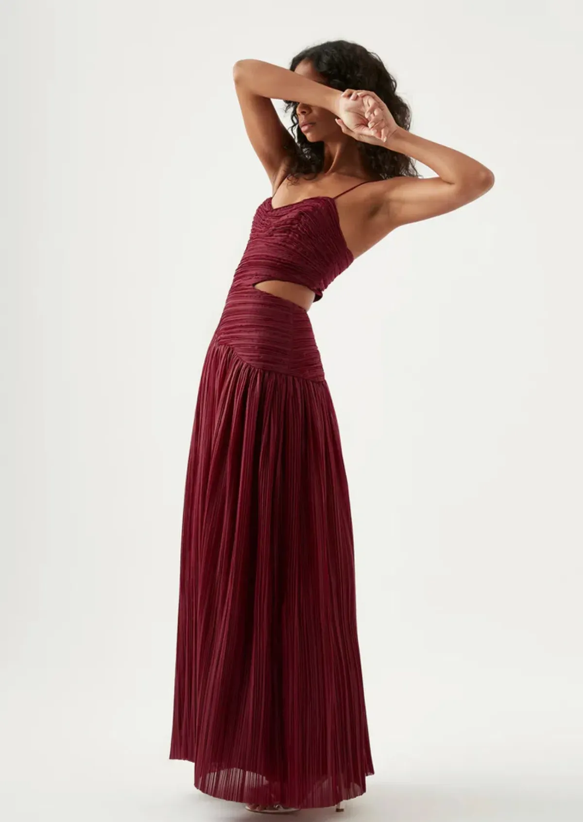 Aje Laurier Wave Maxi Dress Burgundy Size 12 / L - Image 2