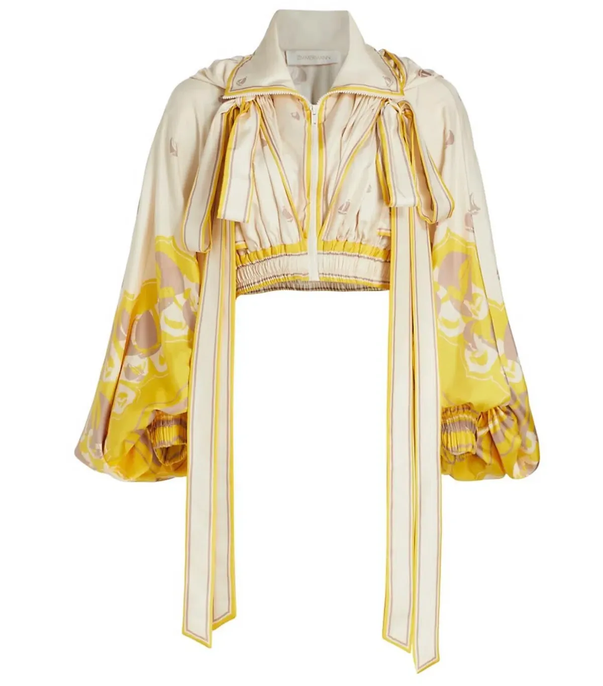 Zimmermann High Tide Cropped Jacket & Skirt Set Yellow Sailboats Size 0/Au 8 - Image 4