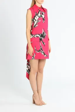 Leo Lin Wild Horses Mini Dress Deep Pink Print Size 10 for rent on The Volte - image 2