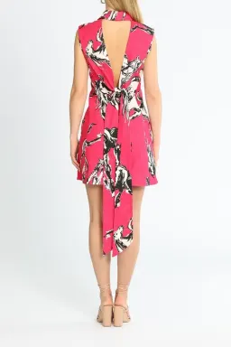 Leo Lin Wild Horses Mini Dress Deep Pink Print Size 10 for rent on The Volte - image 3