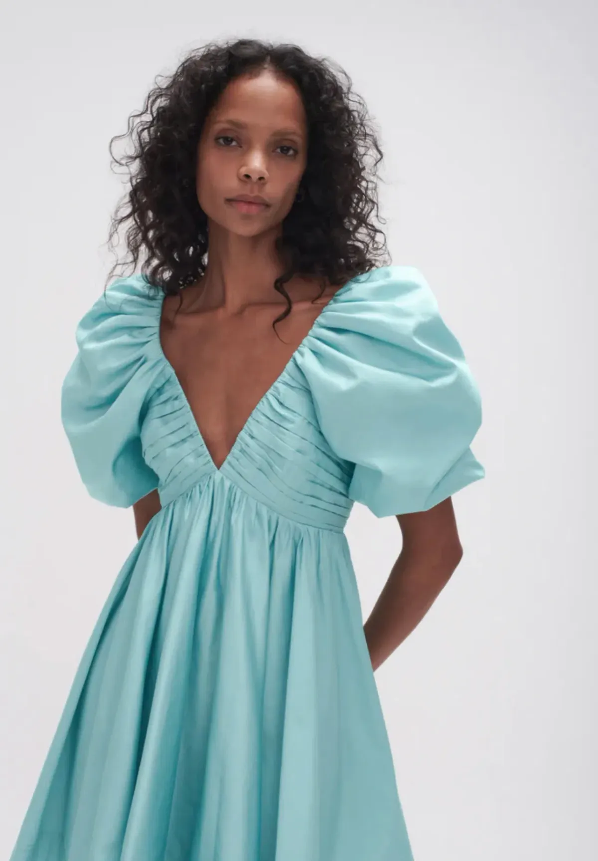 Aje Gabrielle Plunge Mini Dress Spearmint Blue Size 8 / S - Image 2