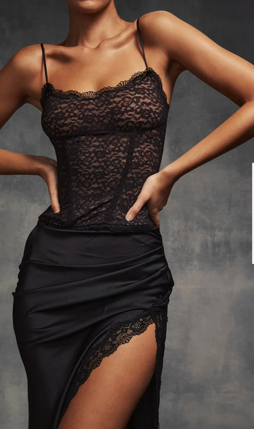 House of CB Romina Lace Corset Black Size XS / AU 6 for rent on The Volte - main image
