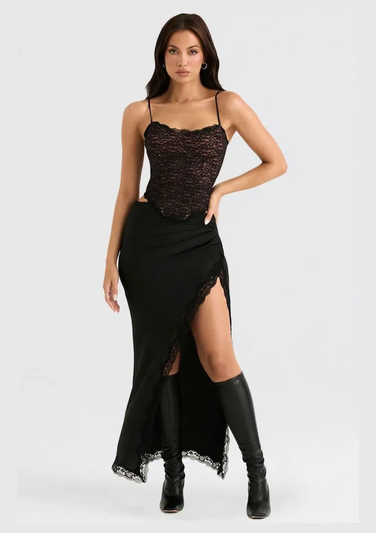 House of CB Romina Lace Corset Black Size XS / AU 6 - Image 1