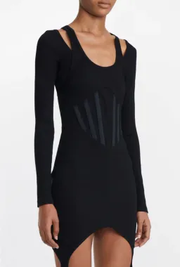 Dion Lee Fin Rib Corset Mini Dress Black Size 10 for rent on The Volte - image 2