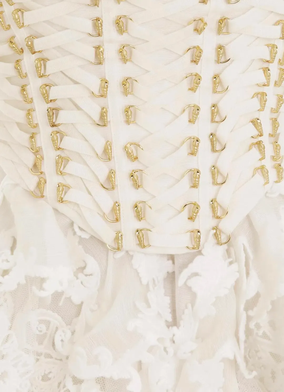 Zimmerman Coaster Corset Laced Dress in Ivory Size 0 / AU 8 for rent on The Volte - main image