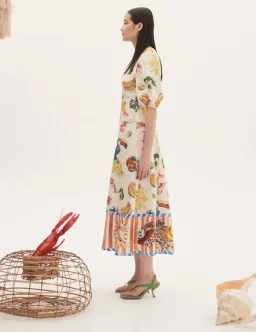 Alemais Theo Midi Dress Print Size 10 for rent on The Volte - image 3