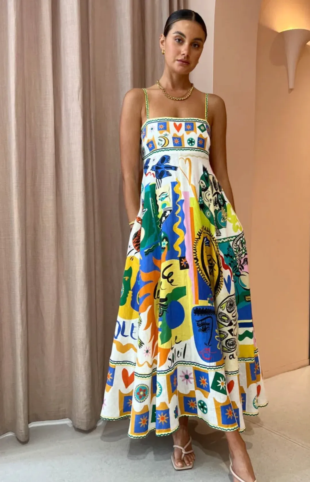 Alemais Soleil Sundress Multi Size AU 6 for rent on The Volte - main image