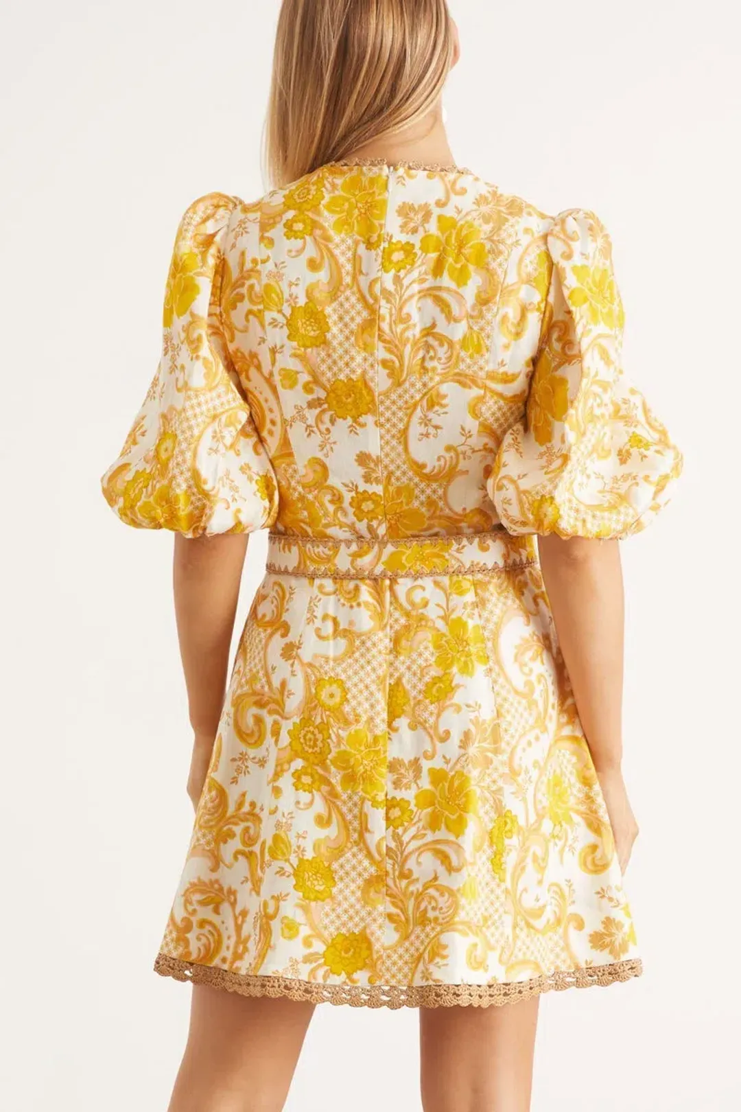 Zimmermann Postcard Mini Dress in Swirl Floral Size 0/AU 8 for rent on The Volte - main image