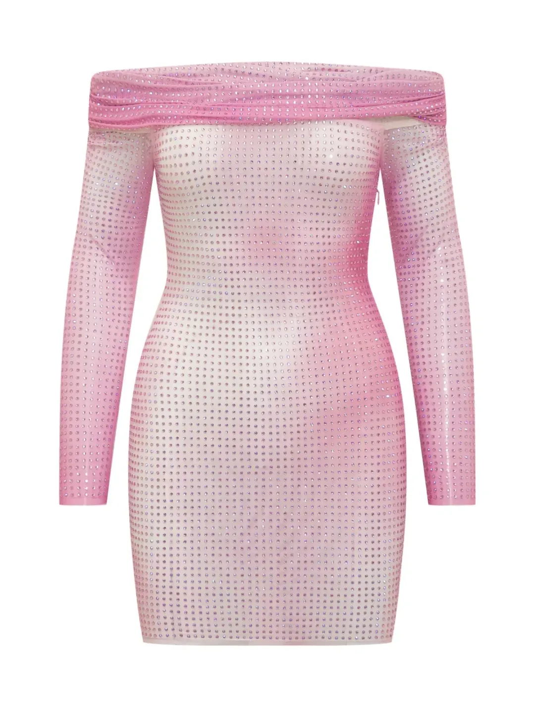 Self-Portrait Contour Print Embellished Mini Dress Pink Size 6 for rent on The Volte - main image