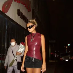 House of CB Allegra Wine Vegan Leather Asymmetric Top Red Size L / AU 12 for rent on The Volte - image 11