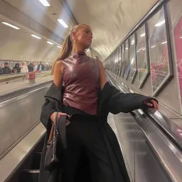 House of CB Allegra Wine Vegan Leather Asymmetric Top Red Size L / AU 12 for rent on The Volte - image 7