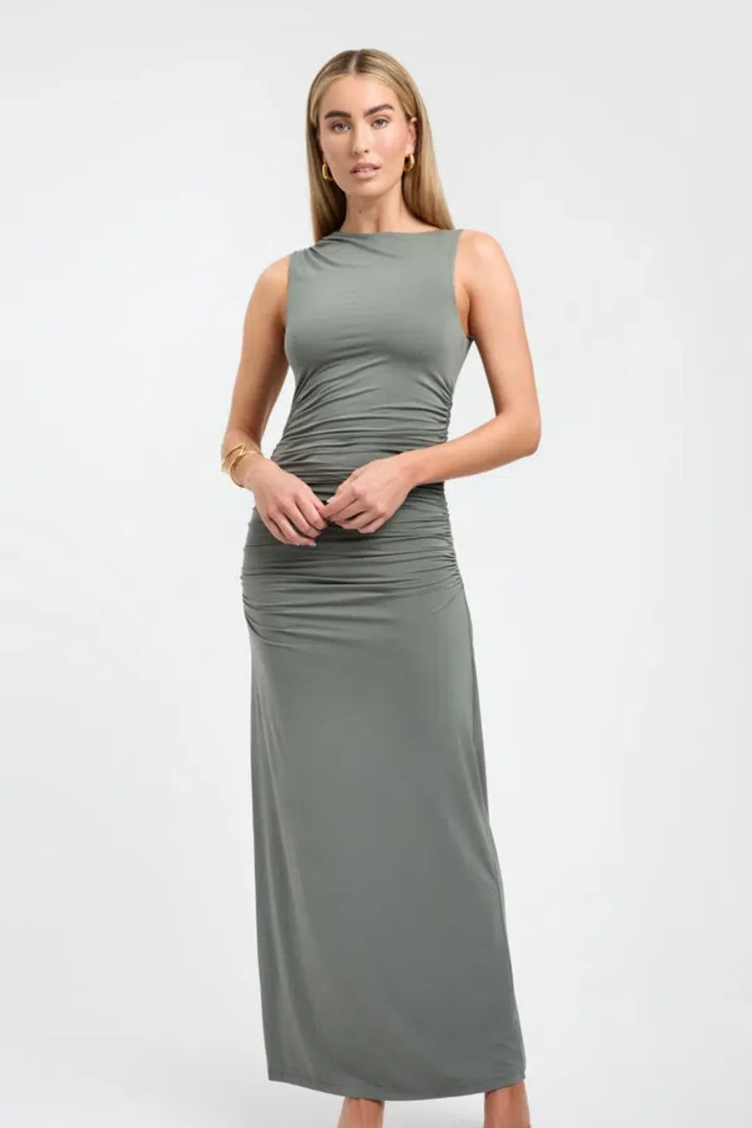 Kookai Alannah Maxi Dress Agave Green Size 6 for rent on The Volte - main image