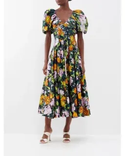 AJE - Gabrielle Plunge Midi Dress Floral - Size 10 for rent on The Volte - image 6