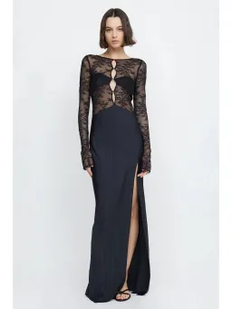 Bec & Bridge Nora Lace Long Sleeve Maxi Dress Black Size AU 8 for rent on The Volte - image 1