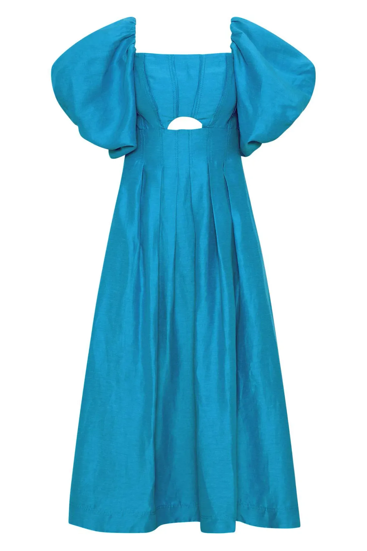 Aje Eugenie Off Shoulder Midi Dress Azure Blue Size AU 8 - Image 3