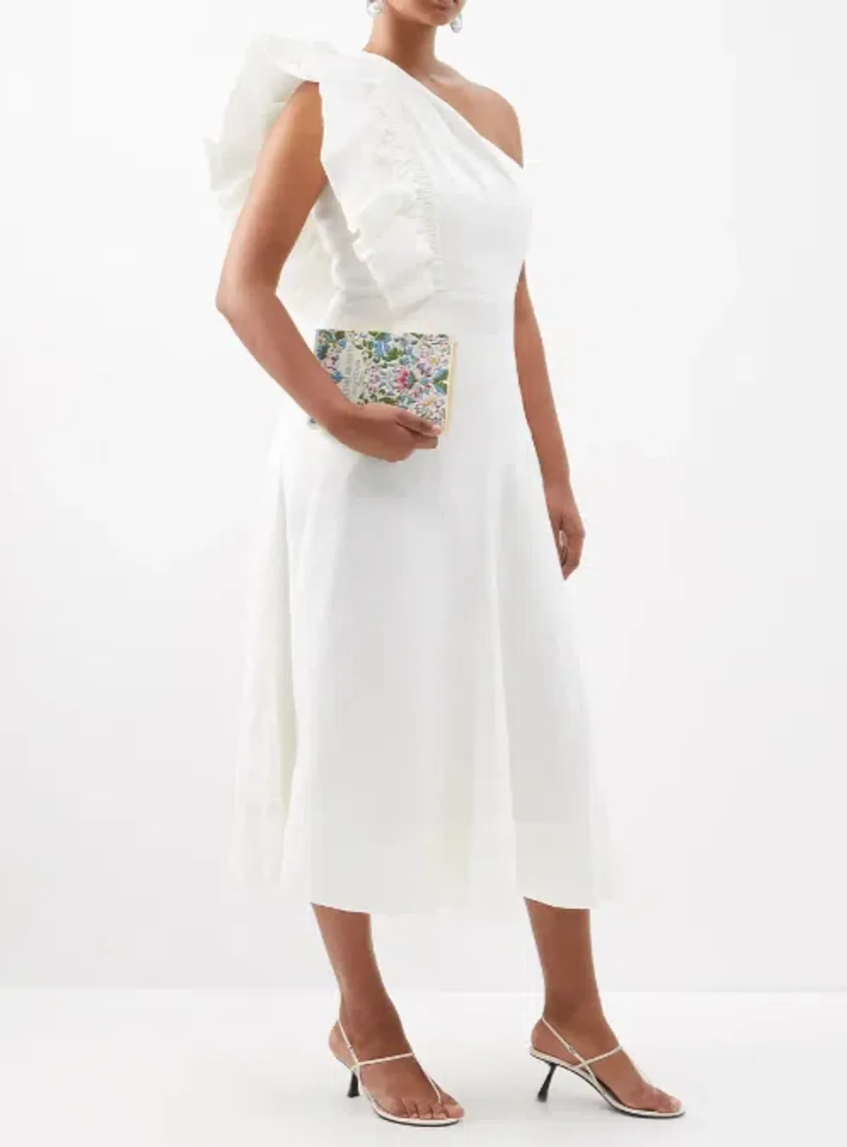 Aje Bonjour Asymmetric Ruffled Dress White Size AU 8 - Image 2