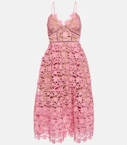 Self-Portrait Azalea Lace Midi Dress Pink Size AU 12 for rent on The Volte - image 5
