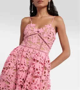 Self-Portrait Azalea Lace Midi Dress Pink Size AU 12 for rent on The Volte - image 3