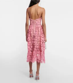 Self-Portrait Azalea Lace Midi Dress Pink Size AU 12 for rent on The Volte - image 2