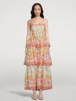 Zimmermann Laurel Frill Midi Dress Floral Size 2 / AU 12 for rent on The Volte - image 1