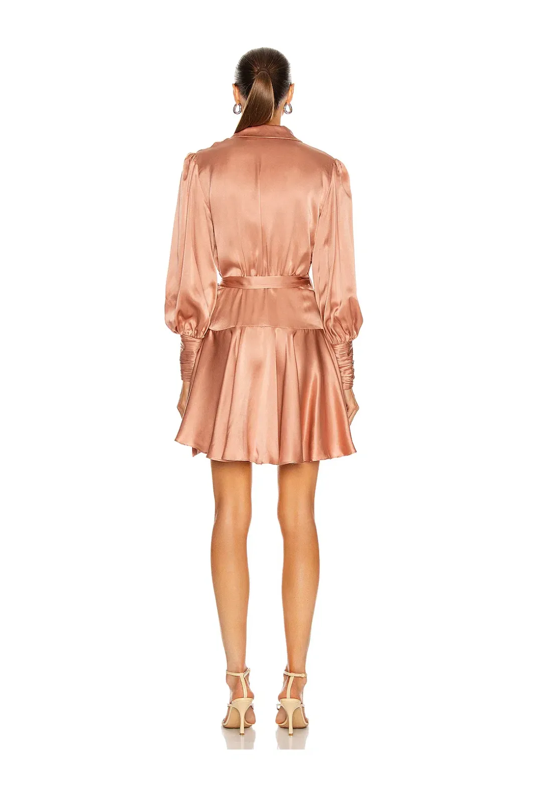 Zimmermann Silk Wrap Mini Dress in Lipstick Size 1 / Au 10 for rent on The Volte - main image