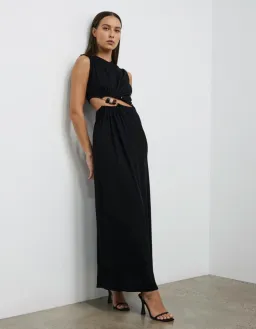 Christopher Esber Ruched Quartz Abacus Dress Black Size 8 for rent on The Volte - image 4