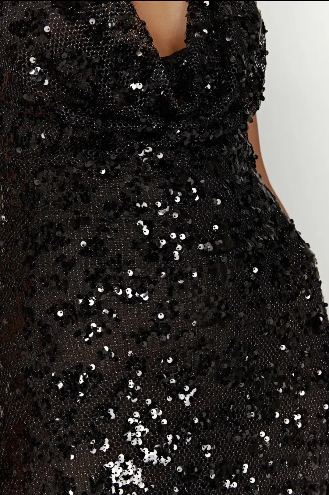 Meshki Nicola Plunge Neck Sequin Maxi Black Size M/AU 10 for rent on The Volte - main image