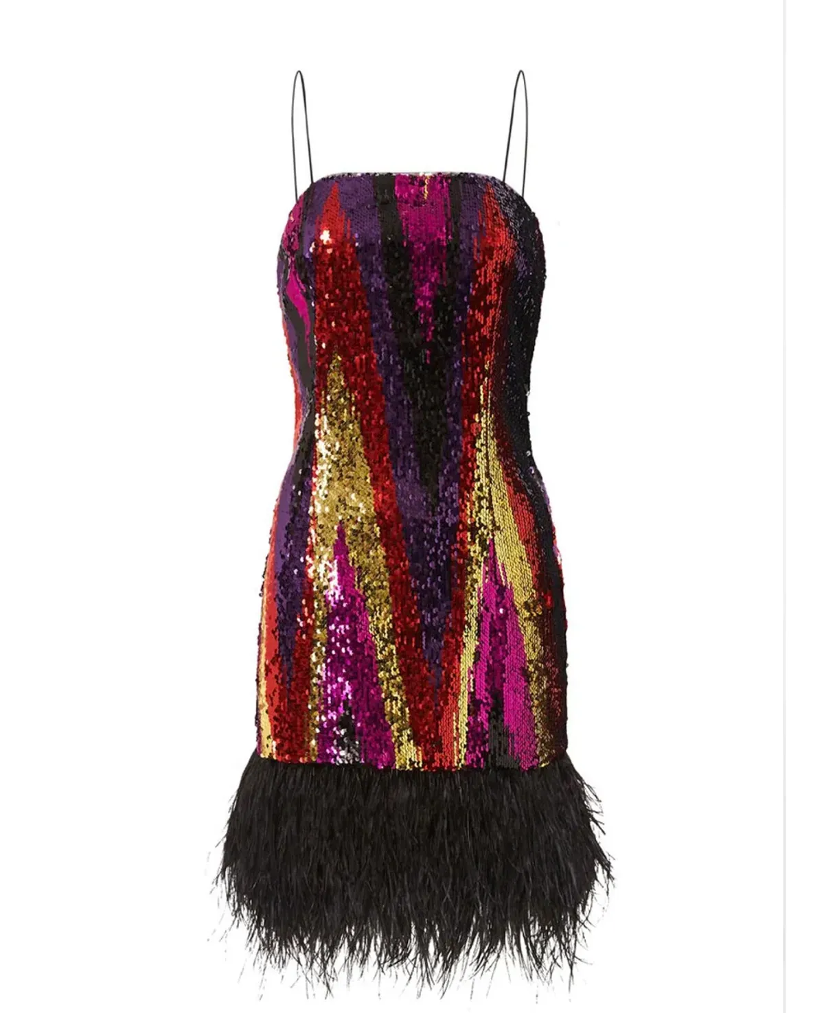 Rebecca Vallance Kaia Feather-Trimmed Sequin Tulle Mini Dress Multi Size 10 - Image 3