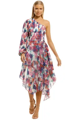 Talulah Always You Midi Dress Floral Fantasia Print Multi Print Size 12 for rent on The Volte - image 1