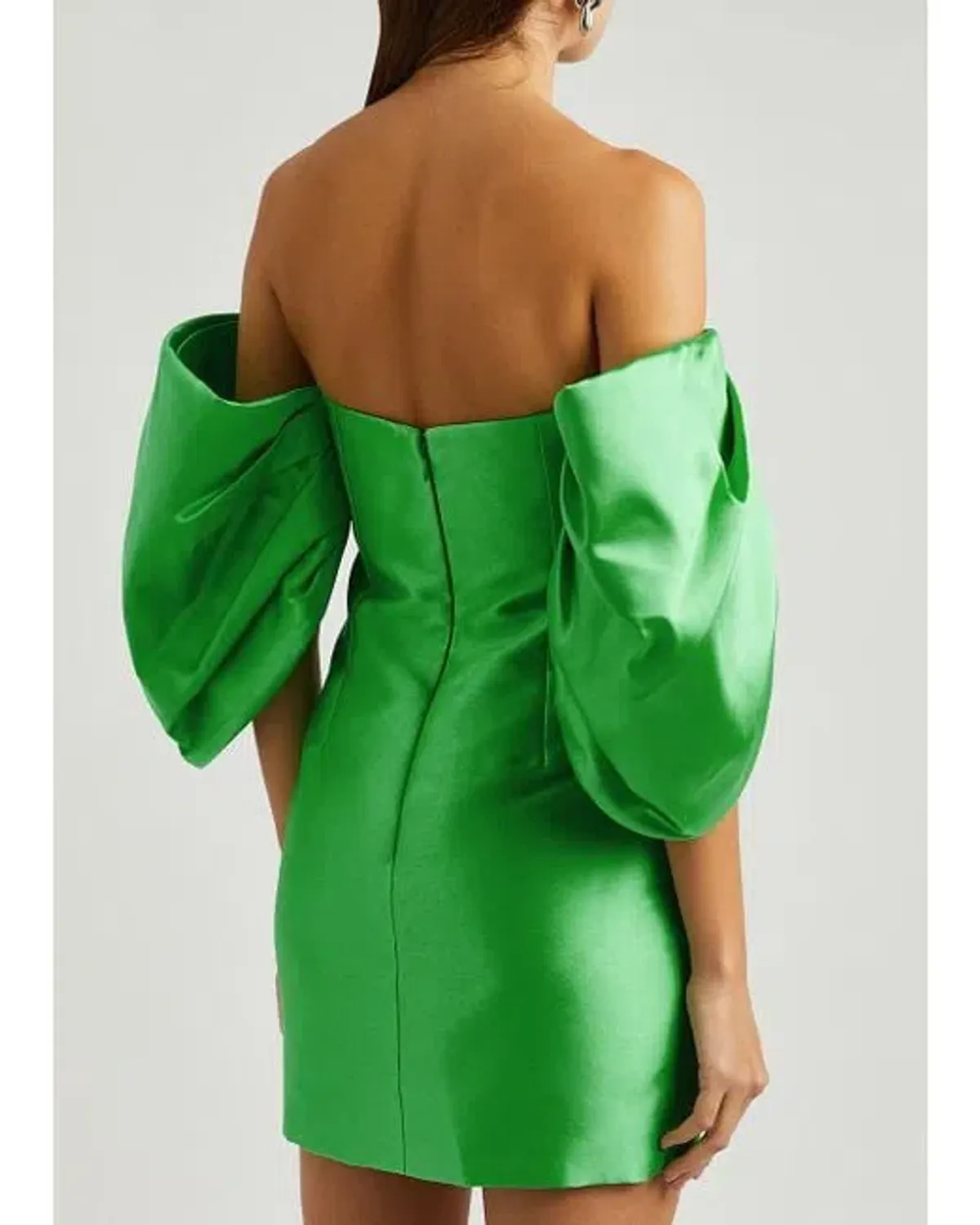 Solace London Elina Satin Mini Dress Lime Green Size 12 - Image 3