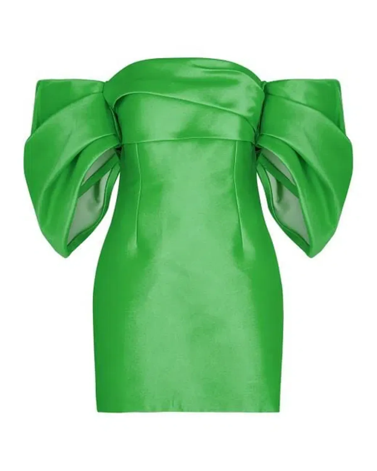 Solace London Elina Satin Mini Dress Lime Green Size 12 - Image 4
