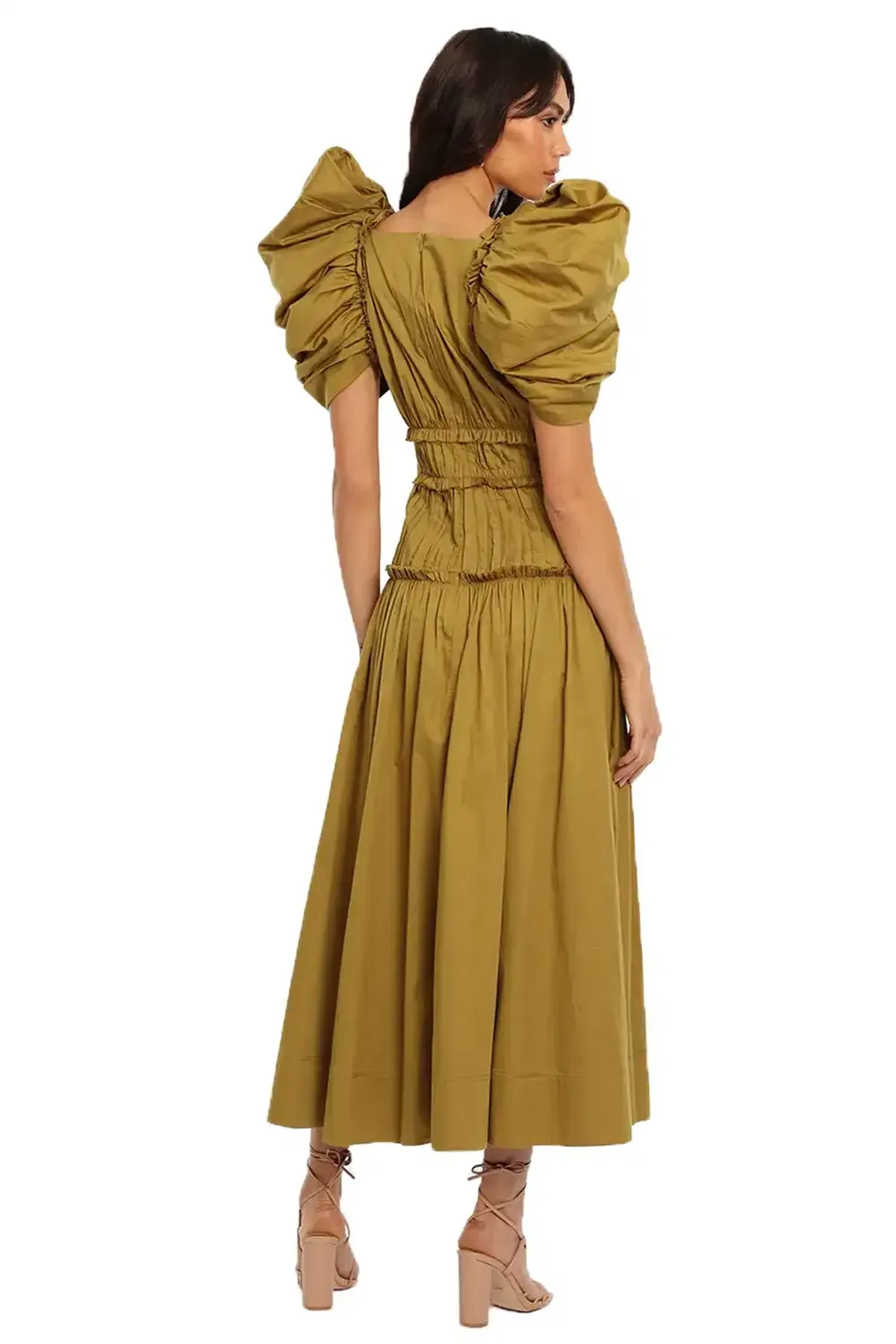 AJE Frequency Midi Dress Khaki Size 12 - Image 2
