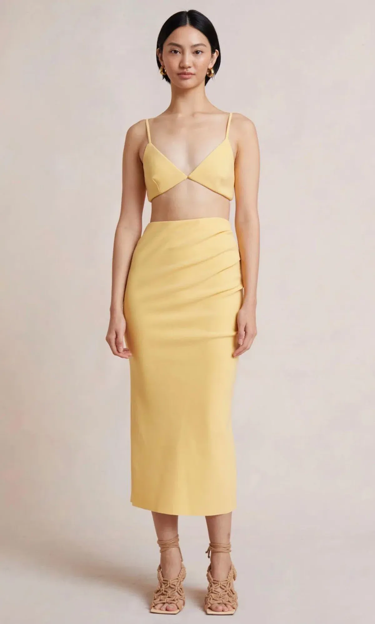 Bec & Bridge Noa Midi Skirt Yellow Size 12 - Image 1