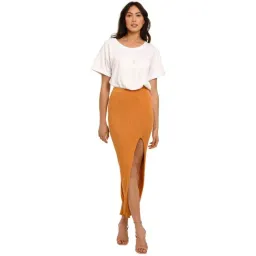 Bec & Bridge Margot Knit Midi Skirt Nutmeg Size 12 for rent on The Volte - image 1
