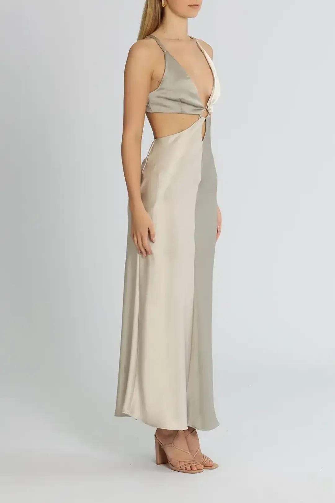 Bec & Bridge Felix Maxi Dress Grey Size 14 for rent on The Volte - main image