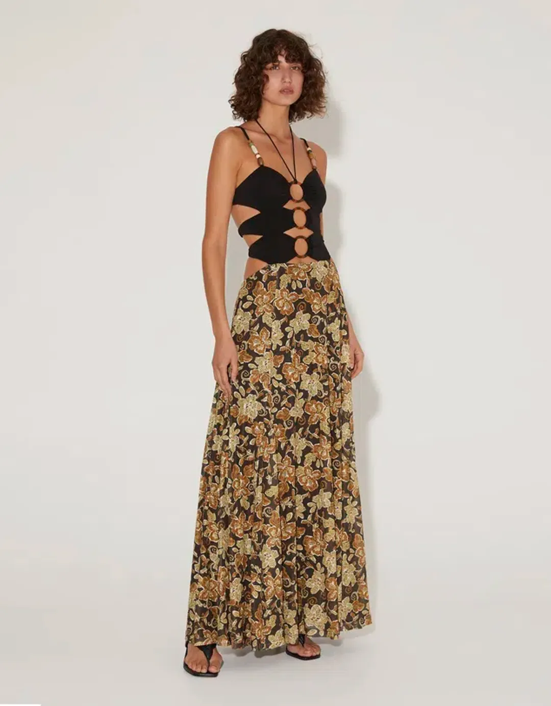 Hansen and Gretel Weaver Cut Out Floral Beaded Dress in Floral Size Small / AU 8 for rent on The Volte - main image