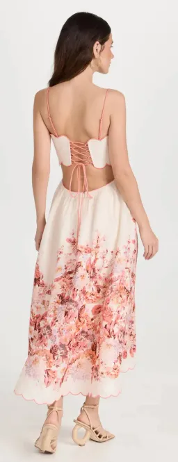 Zimmermann Devi Scallop Midi Dress Floral Size 1 / AU 10 for rent on The Volte - image 3