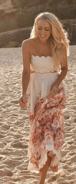 Zimmermann Devi Scallop Midi Dress Floral Size 1 / AU 10 for rent on The Volte - image 5