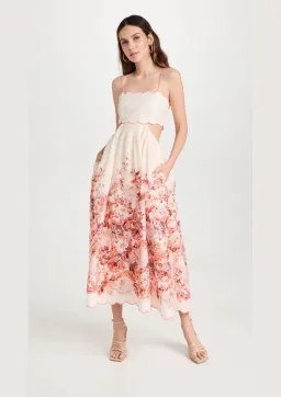 Zimmermann Devi Scallop Midi Dress Floral Size 1 / AU 10 for rent on The Volte - image 1